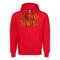 Red hello fall Zipper Hoodie - RacoonDesign