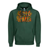 Sports Green hello fall Zipper Hoodie - RacoonDesign