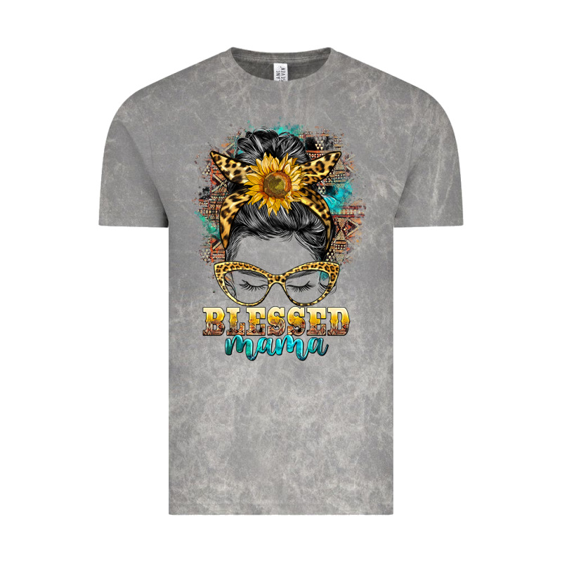 Blessed Mama Messy Bun Vintage Tee by BarkalooDesign | Teevron