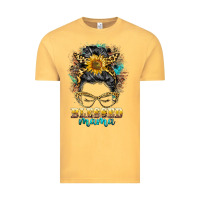 Vintage Mustard blessed mama messy bun Vintage Tee - BarkalooDesign