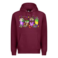 Burgundy mardi gras coffee cups Premium Hoodie - MaliasSmallBusiness