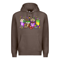 Coffee mardi gras coffee cups Premium Hoodie - MaliasSmallBusiness