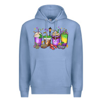 Colony Blue mardi gras coffee cups Premium Hoodie - MaliasSmallBusiness