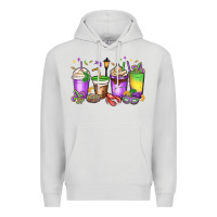 Dove Grey mardi gras coffee cups Premium Hoodie - MaliasSmallBusiness