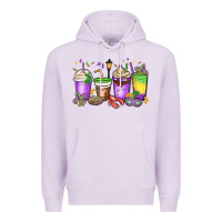Lilac mardi gras coffee cups Premium Hoodie - MaliasSmallBusiness