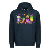 Navy mardi gras coffee cups Premium Hoodie - MaliasSmallBusiness