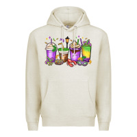 Oatmeal Heather mardi gras coffee cups Premium Hoodie - MaliasSmallBusiness