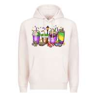 Pale Pink mardi gras coffee cups Premium Hoodie - MaliasSmallBusiness
