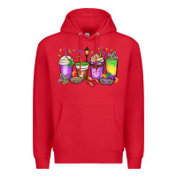 Red mardi gras coffee cups Premium Hoodie - MaliasSmallBusiness