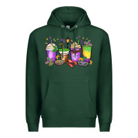 Sports Green mardi gras coffee cups Premium Hoodie - MaliasSmallBusiness