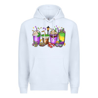 White mardi gras coffee cups Premium Hoodie - MaliasSmallBusiness