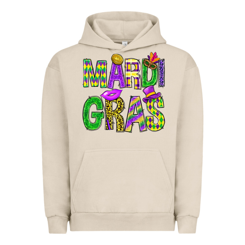 Mardi Gras Carnaval Mask With Fleur De Lis Urban Hoodie by BundleAndBundleShop | Teevron