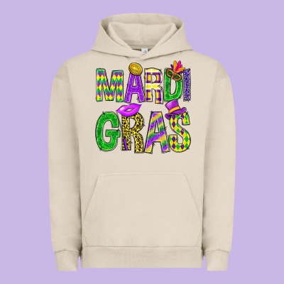 Mardi Gras Carnaval Mask With Fleur De Lis Urban Hoodie Designed By Bundleandbundleshop