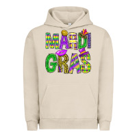 Pigment French Oak Mardi Gras Carnaval Mask With Fleur De Lis Urban Hoodie - BundleAndBundleShop