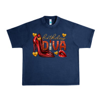 Navy birthday diva Urban Heavy Tee - texasbilliewilder