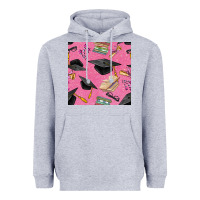 Heather Grey pink glitter graduation seamless pattern Heavyweight Hoodie - BundleAndBundleShop