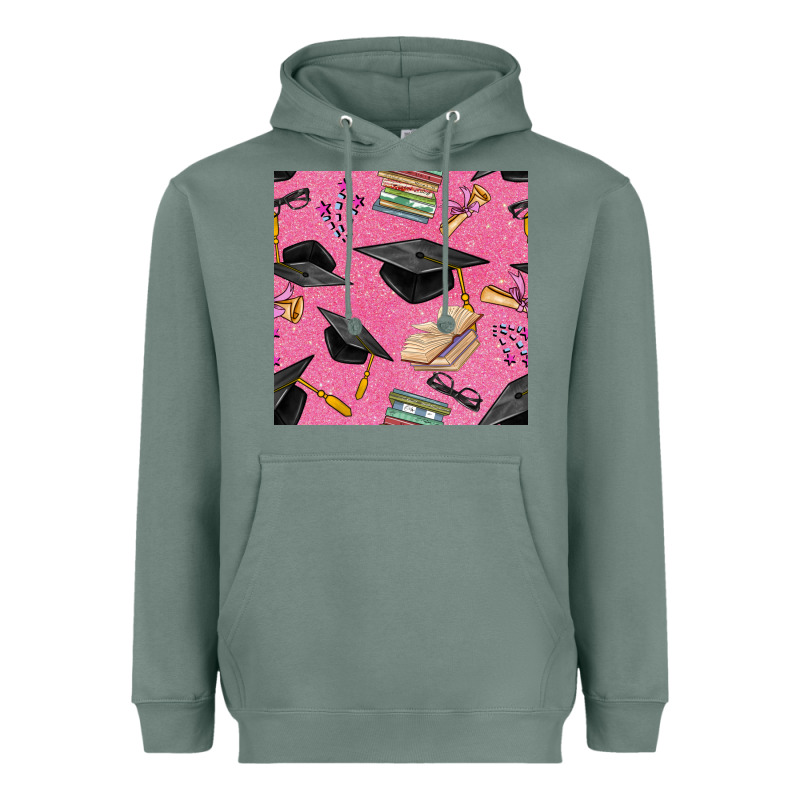 Pink Glitter Graduation Seamless Pattern Heavyweight Hoodie by BundleAndBundleShop | Teevron