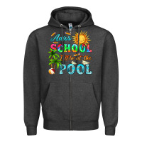 Charcoal Heather adios school i ll be at the pool Zipper Hoodie - HRA Design Shop