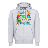 Heather Grey adios school i ll be at the pool Zipper Hoodie - HRA Design Shop
