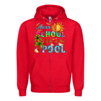 Red adios school i ll be at the pool Zipper Hoodie - HRA Design Shop