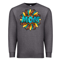 Charcoal Heather sunflower mom leopard Premium Sweatshirt - Artiststas