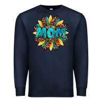 Navy sunflower mom leopard Premium Sweatshirt - Artiststas