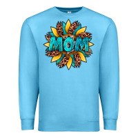 Ocean Blue sunflower mom leopard Premium Sweatshirt - Artiststas
