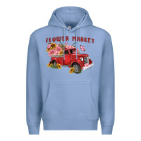 Colony Blue flower market Premium Hoodie - MaliasSmallBusiness