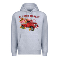 Heather Grey flower market Premium Hoodie - MaliasSmallBusiness