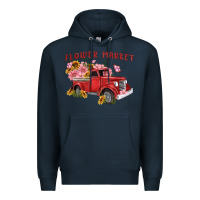 Navy flower market Premium Hoodie - MaliasSmallBusiness