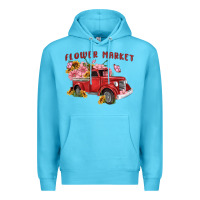 Ocean Blue flower market Premium Hoodie - MaliasSmallBusiness