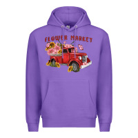 Purple flower market Premium Hoodie - MaliasSmallBusiness