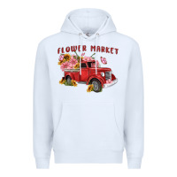 White flower market Premium Hoodie - MaliasSmallBusiness