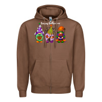 Chestnut happy halloween gnomes white Zipper Hoodie - RacoonDesign