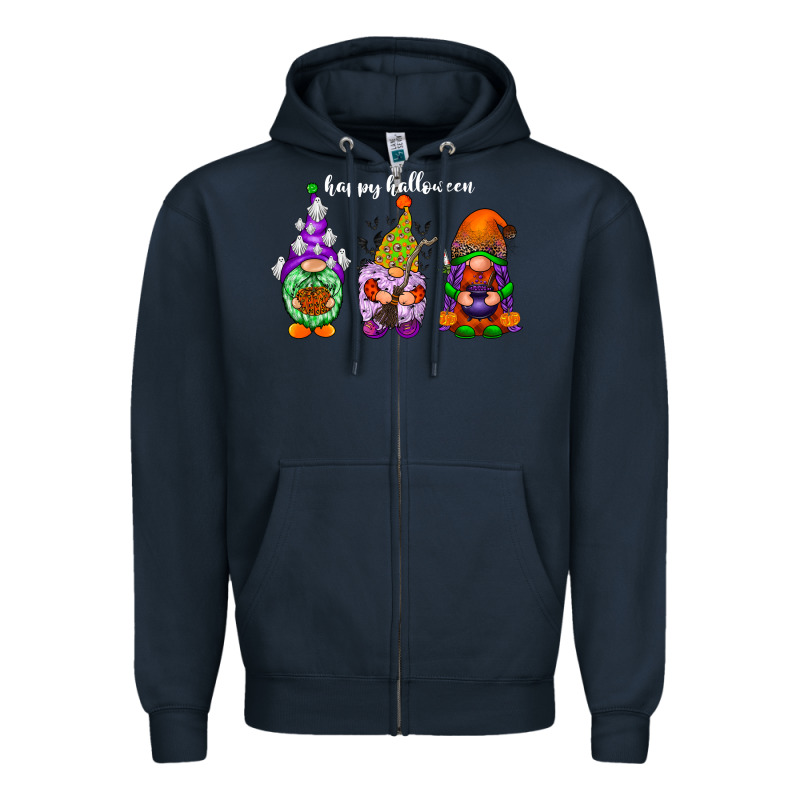 Happy Halloween Gnomes White Zipper Hoodie by RacoonDesign | Teevron
