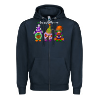 Navy happy halloween gnomes white Zipper Hoodie - RacoonDesign