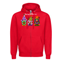 Red happy halloween gnomes white Zipper Hoodie - RacoonDesign