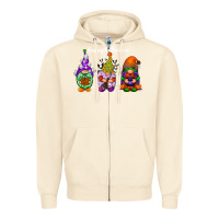 Sandshell happy halloween gnomes white Zipper Hoodie - RacoonDesign