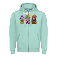 Seafoam happy halloween gnomes white Zipper Hoodie - RacoonDesign