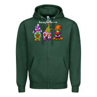 Sports Green happy halloween gnomes white Zipper Hoodie - RacoonDesign