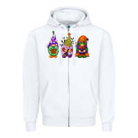 White happy halloween gnomes white Zipper Hoodie - RacoonDesign