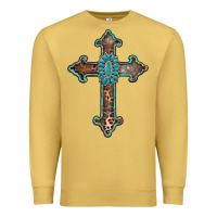 Antique Gold turquoise cross Premium Sweatshirt - AdoDesignShop