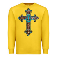Lemon turquoise cross Premium Sweatshirt - AdoDesignShop