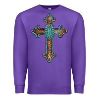 Purple turquoise cross Premium Sweatshirt - AdoDesignShop