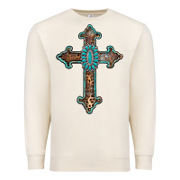 Sandshell turquoise cross Premium Sweatshirt - AdoDesignShop