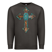 Smoke turquoise cross Premium Sweatshirt - AdoDesignShop