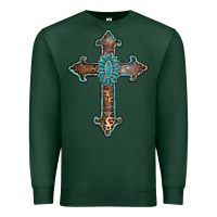 Sports Green turquoise cross Premium Sweatshirt - AdoDesignShop