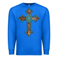 True Royal turquoise cross Premium Sweatshirt - AdoDesignShop