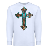 White turquoise cross Premium Sweatshirt - AdoDesignShop