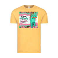 Vintage Mustard she works willingly with her hands afro nurse Vintage Tee - RanaPortraitStore